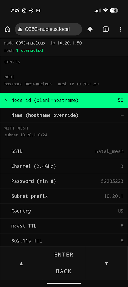 Fig. 9: Node Configuration page