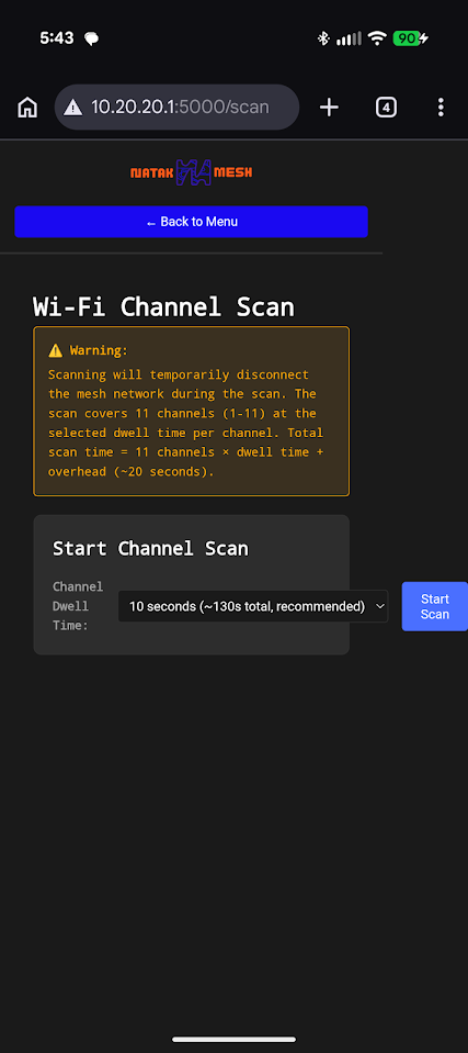 Fig. 10: Wi-Fi Scan page